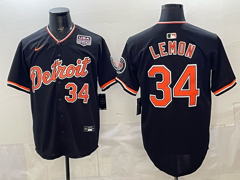 Men Detroit Tigers #34 Lemon black Nike 2026 MLB Jersey 0401001